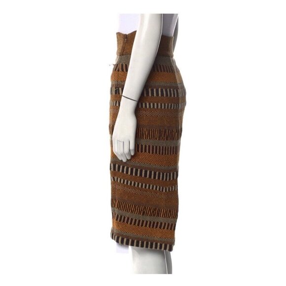 BURBERRY PRORSUM Runway SS12 Striped High Rise Pencil Tweed Knit Skirt Size S - Picture 3 of 13
